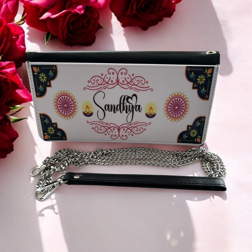 Designer Wallet/Clutch purse with chain