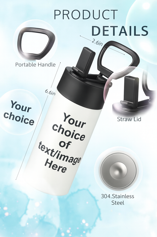 SS Insulated water bottle With Straw