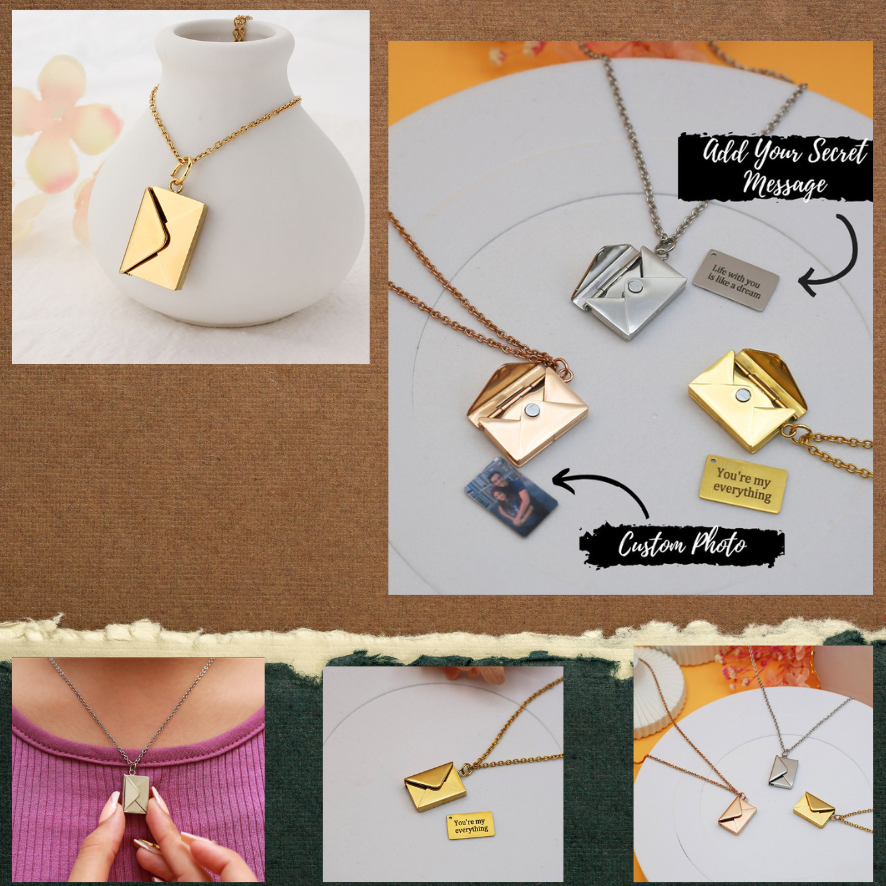 Secret Message Envelope Necklace