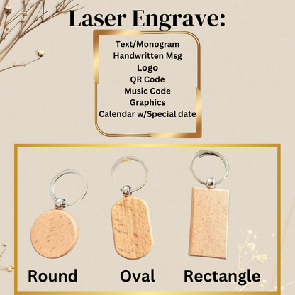 Engraved Wood keychains