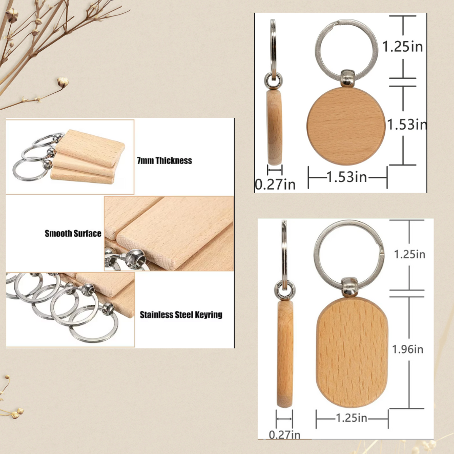 Engraved Wood keychains
