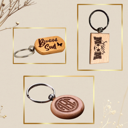 Engraved Wood keychains