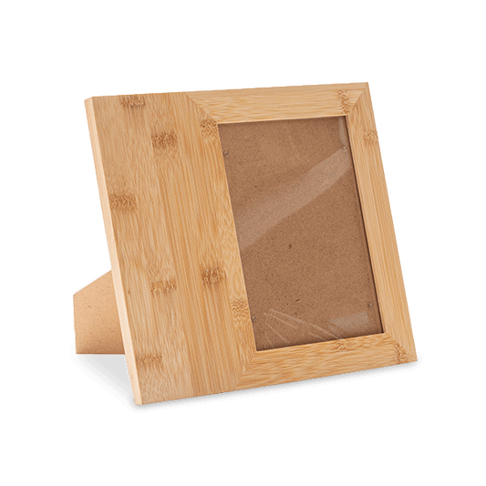 nkhandcraftedgifts bamboo 5x7 picture frame with a folding easel stand for vertical or horizontal tabletop display