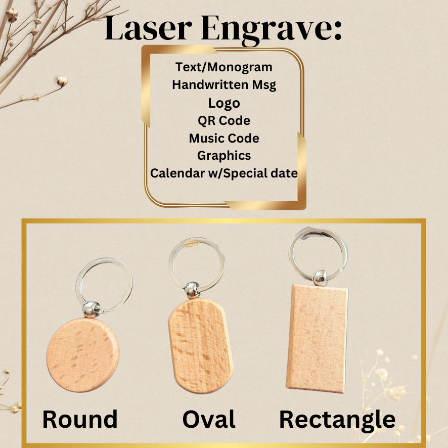 Engraved Wood keychains